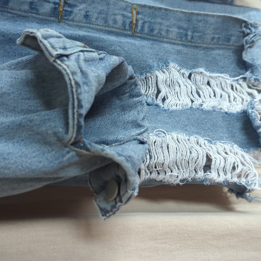 Distressed Denim Jean Jacket - Picture 2 of 7